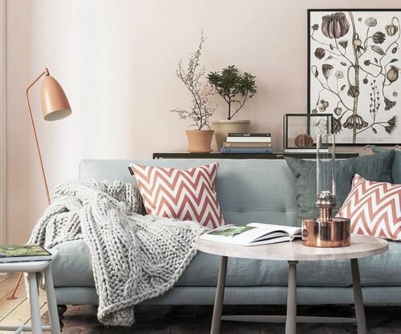 декор скандинавском интерьера плед