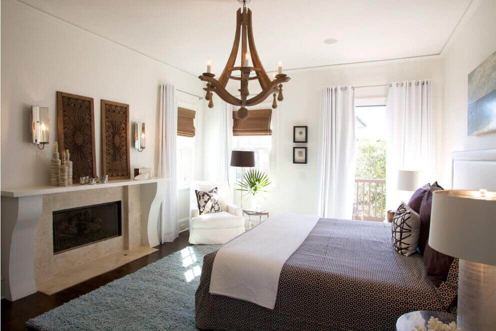 люстра в спальне из натуральных материалов