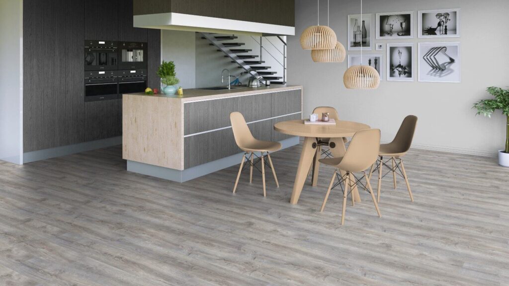 серый ламинат в интерьере