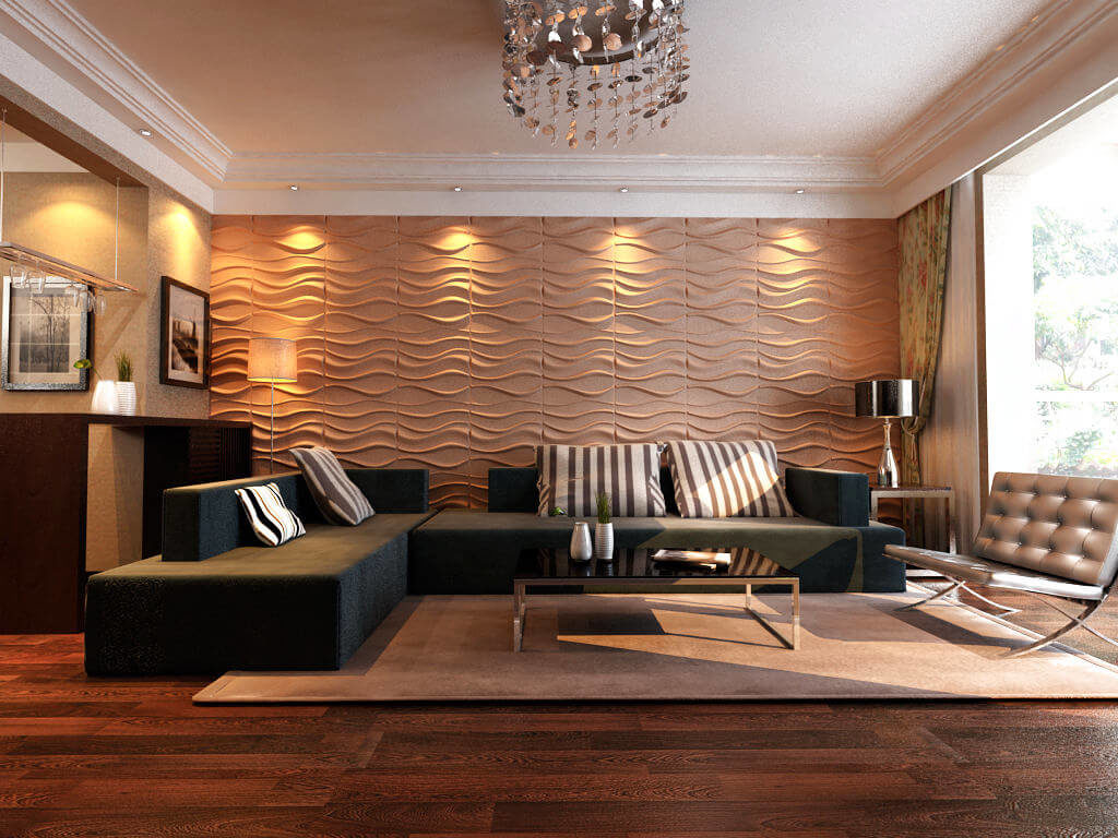 Акцентная стена из 3д панели