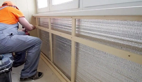 утепления парапета на балконе