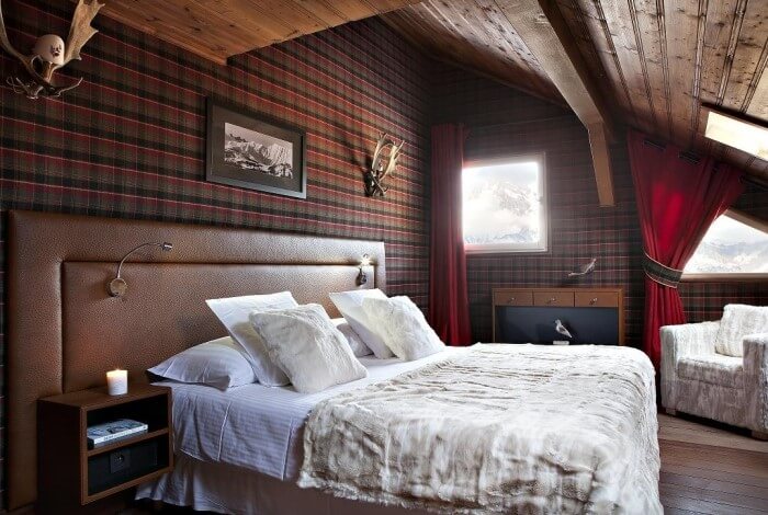 кантрі шпалери в спальні