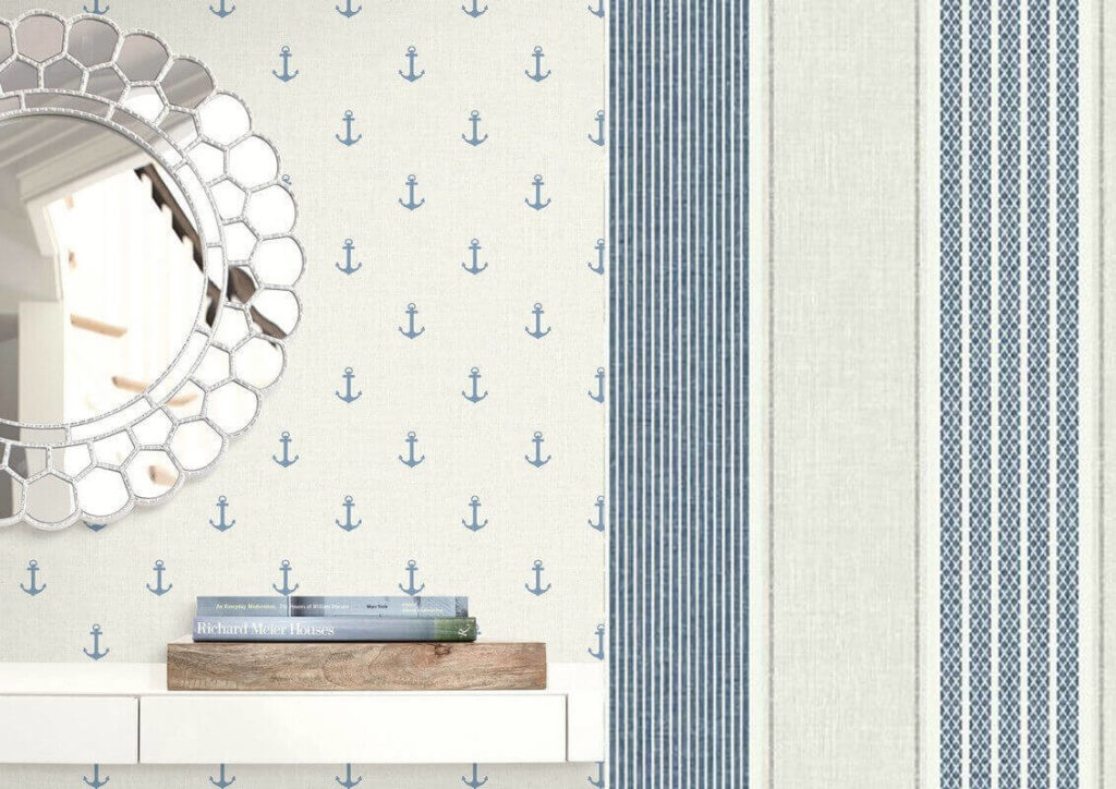 морські шпалери в спальні