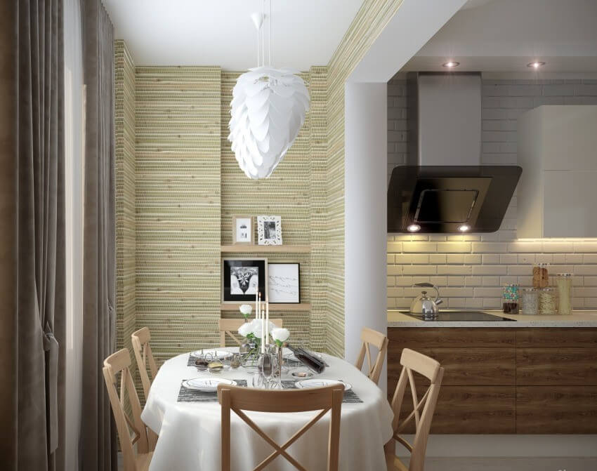 бамбук шпалери в кухні