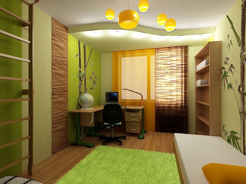 бамбукові шпалери в дитячій кімнаті