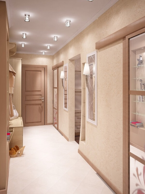 дизайн бежевій передпокої