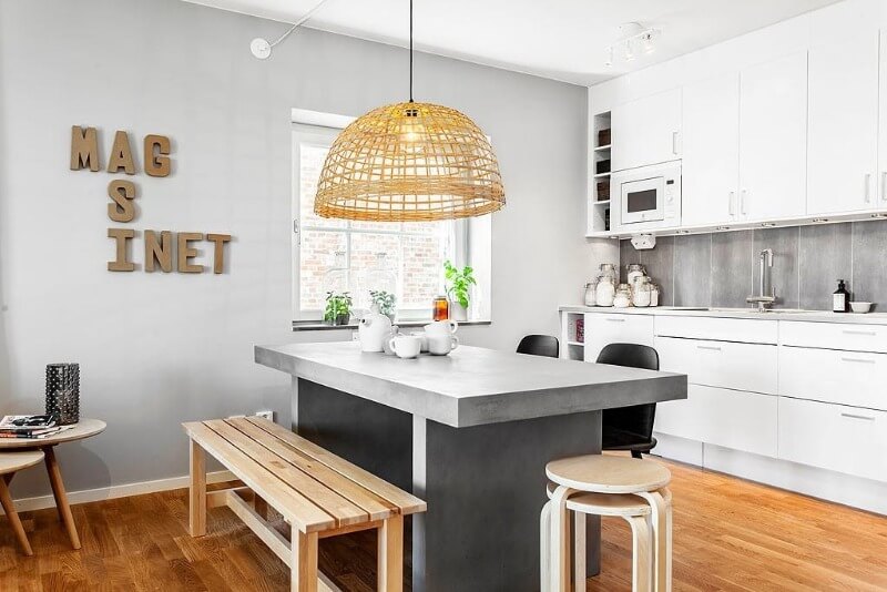 варианты отделки стен на кухне сканди