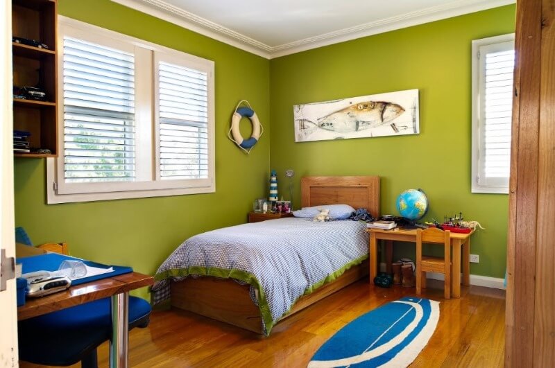 зеленая комната для мальчика