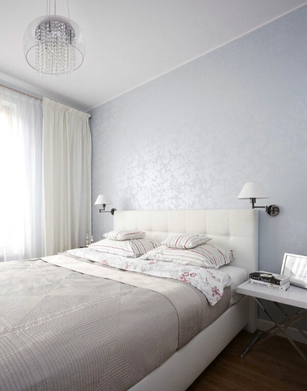 белый цвет маленькой спальни