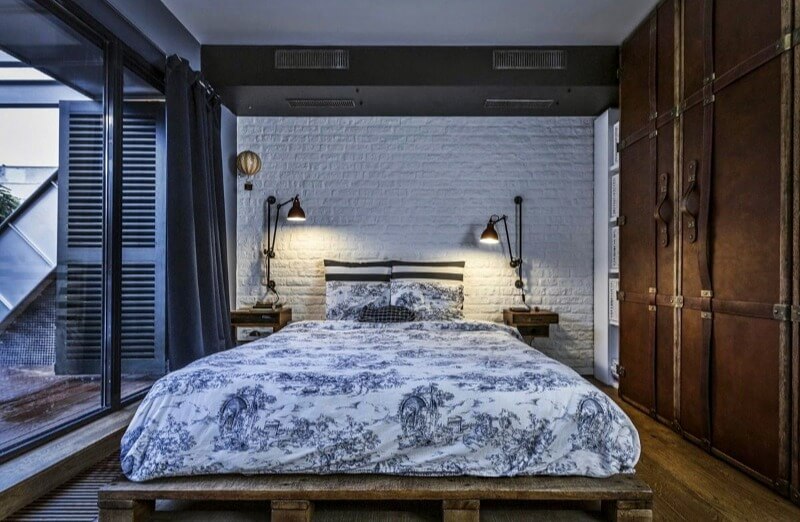 спальня маленькая в стиле лофт