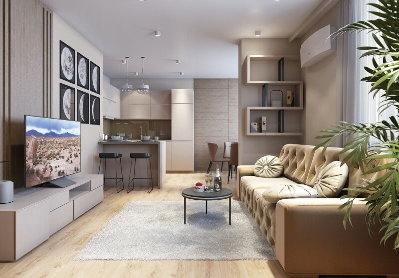 кухня студія в квартирі