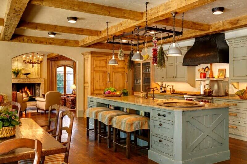 балки на стелі кухня