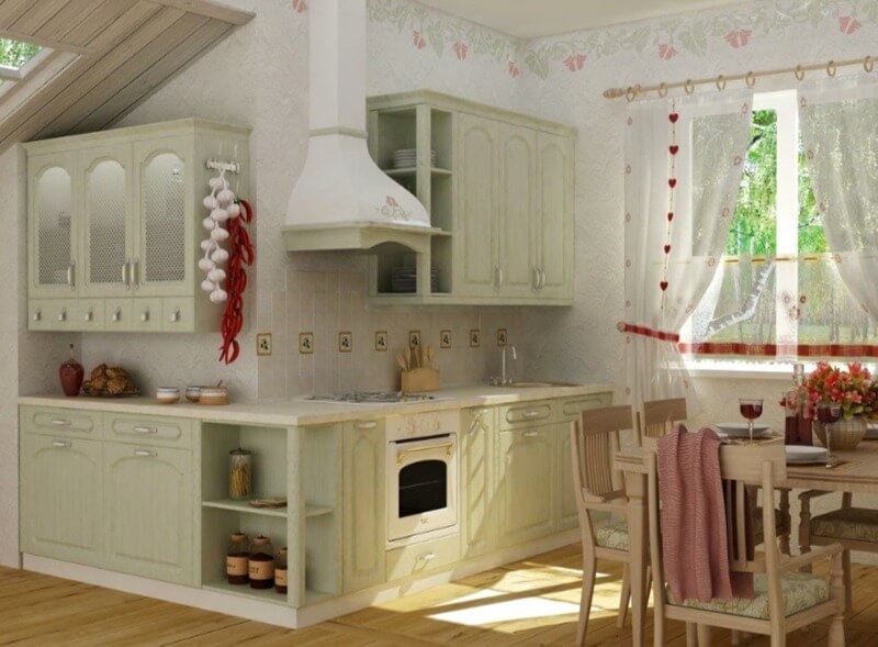 шпалери на кухні прованс