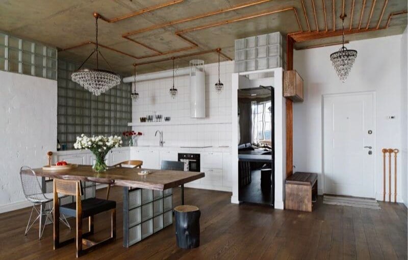 кухня лофт біла