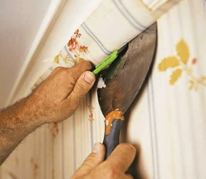 обрезка краев обоев