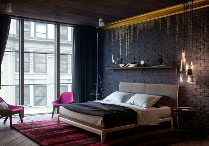 спальня лофт чорна