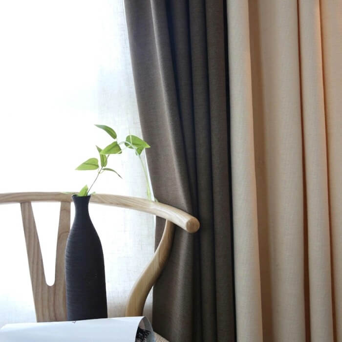 штори в спальню льон