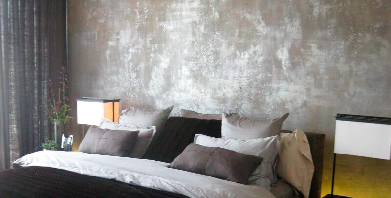 спальня лофт штукатурка стін