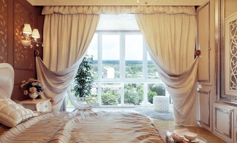 шторы классические спальня