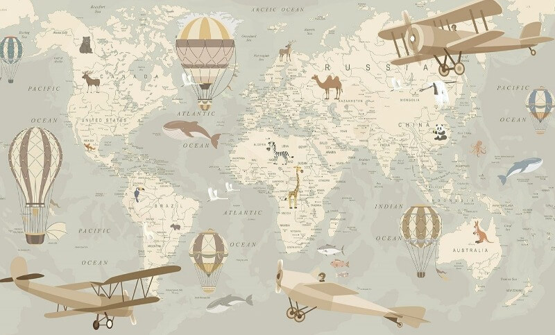 виниловые фотообои карта