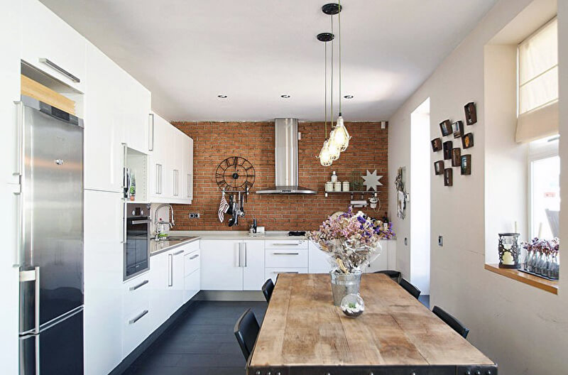 контрастний лофт на кухні