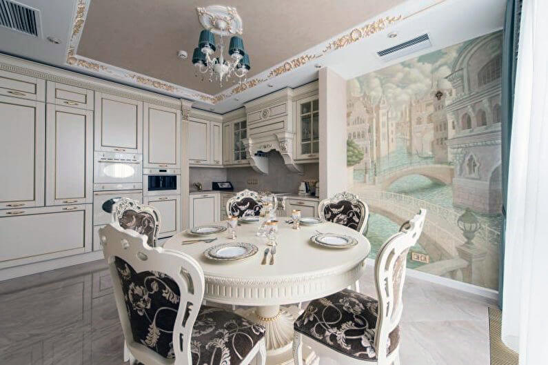 фотообои для кухни в классическом стиле