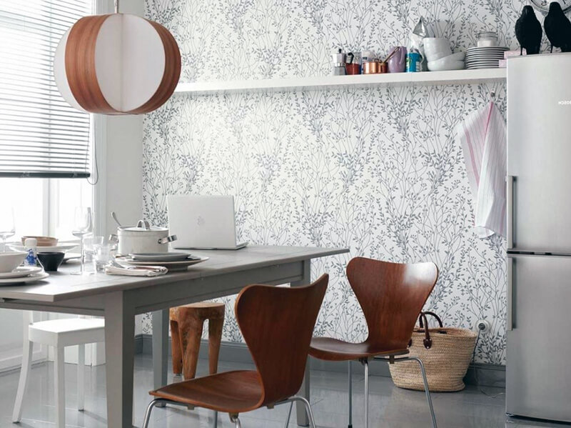 скандинавський стиль на фотошпалерах для кухні