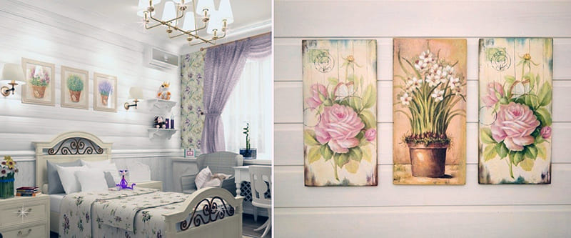 Картины для оформления комнаты в стиле прованс