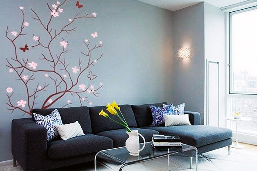 Гарний малюнок на стіні вітальні