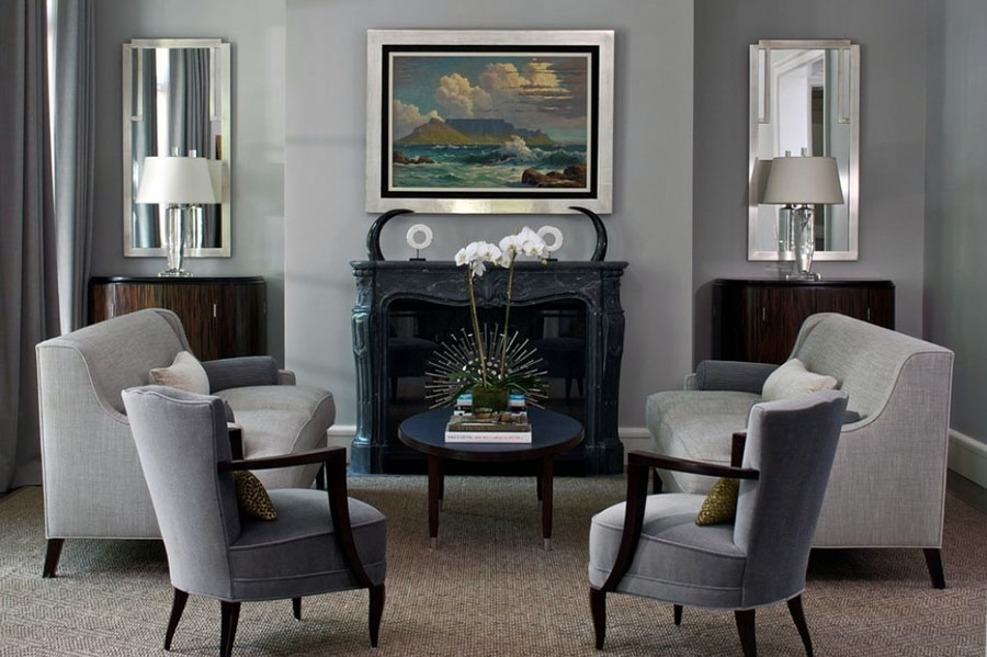 Сірі відтінки у дизайні інтер'єру вітальні
