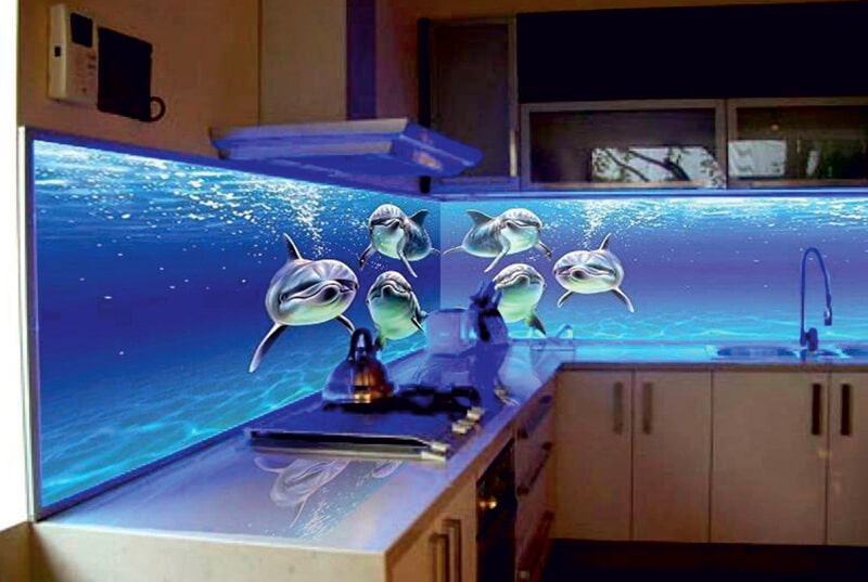 Скляний фартух для кухні з 3Д ефектом