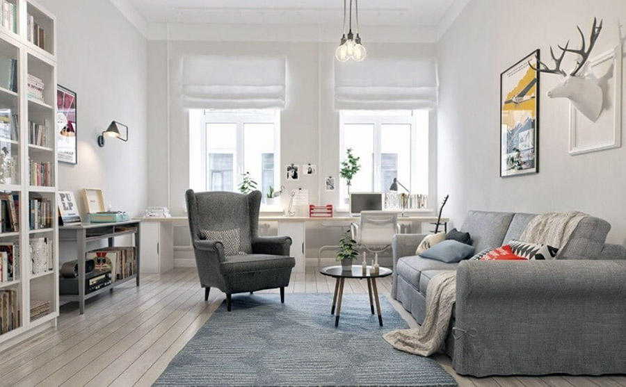 Красива та затишна кімната у скандинавському стилі