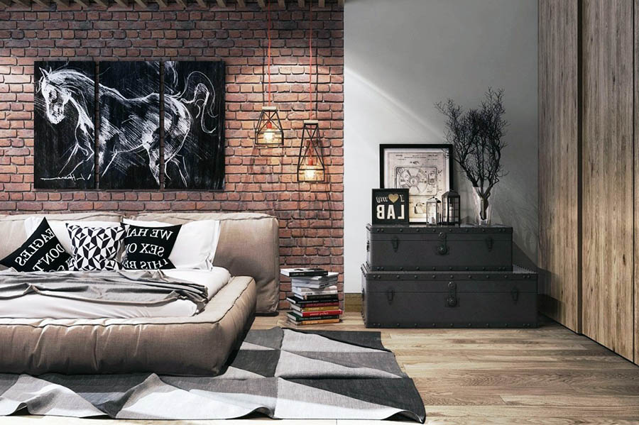 Приклад використання стилю лофт у вітальні