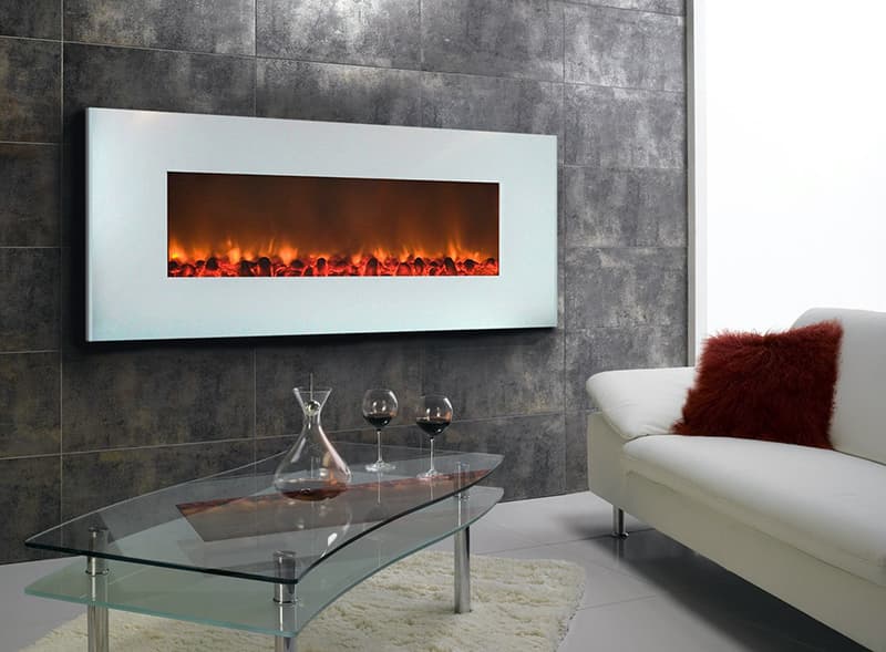 Сучасний електрокамін в інтер'єрі кімнати