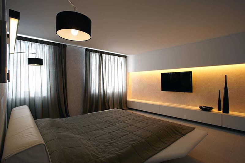 Спальня оформлена в стилі мінімалізм