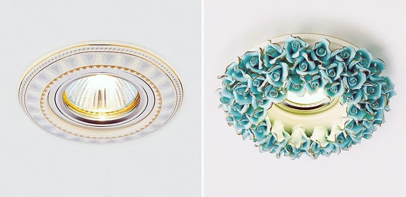 Точечные светильники в стиле прованс