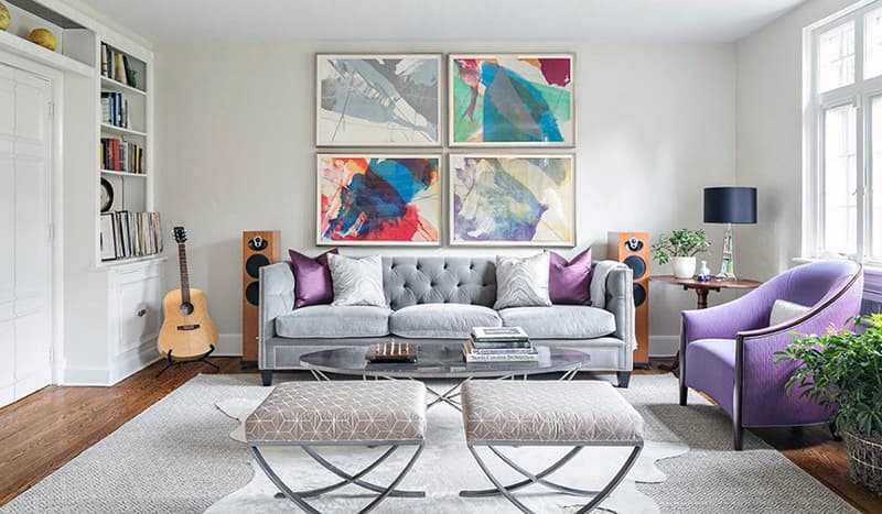 Яскраві відтінки в інтер'єрі кімнати