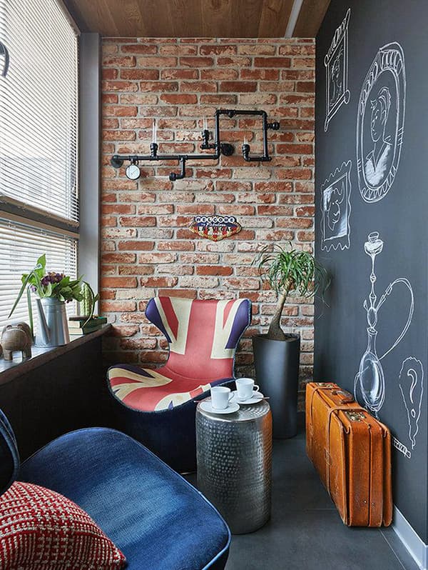 Інтер'єр лоджії в стилі лофт