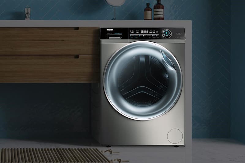 Пральна машина Haier в інтер'єрі кімнати