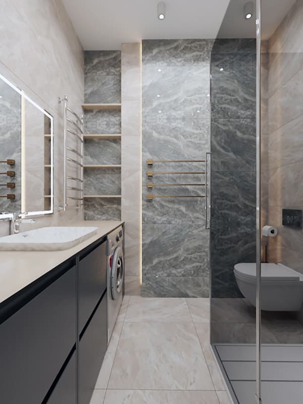 Ванна кімната з м'яким світлом