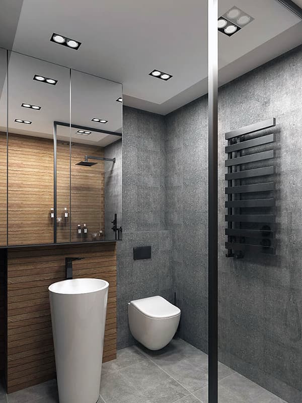 Ванная комната в серых оттенках