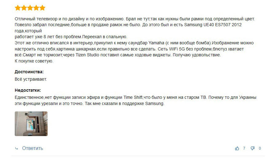 Додатковий відгук про телевізор Samsung Frame QE55LS03TAUXUA