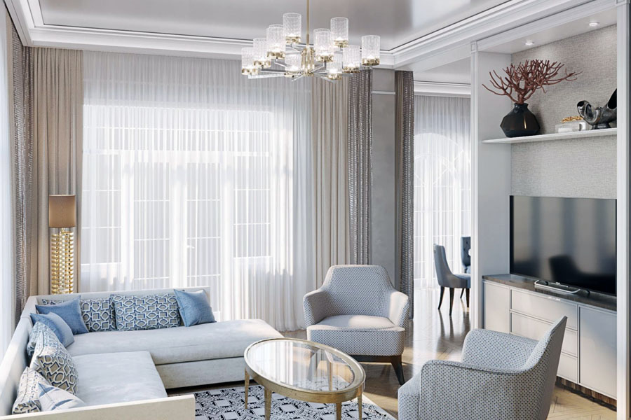 Вітальня в світлих відтінках