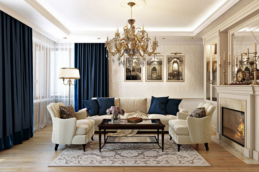 Оформлення для кімнати в класичному стилі