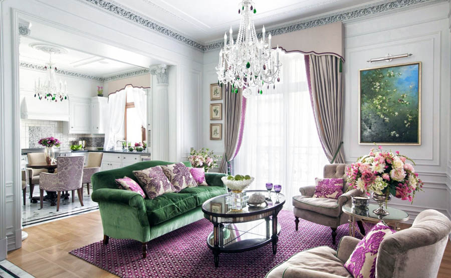 Приклад дизайну житлової кімнати в світлих тонах