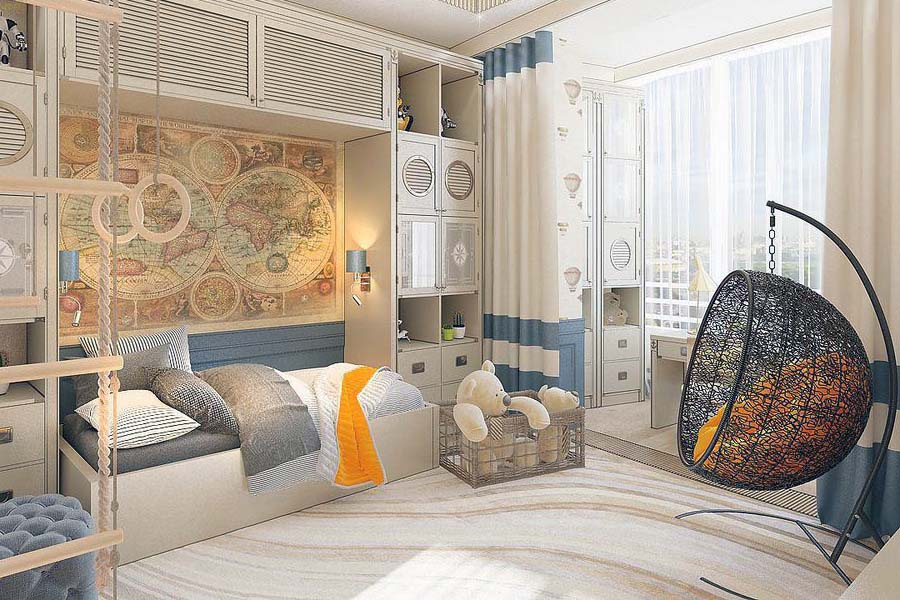 Детская комната в теплых тонах