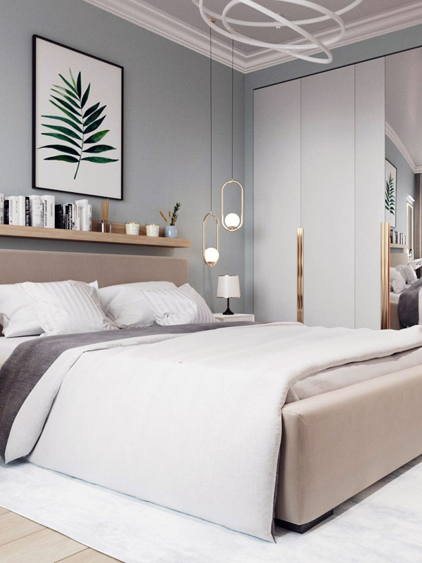 Дизайн спальни с большой кроватью