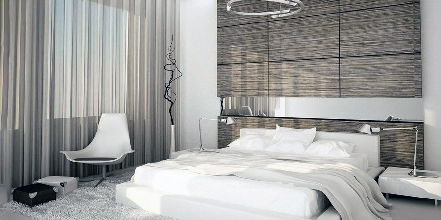 Дизайн светлой просторной спальни