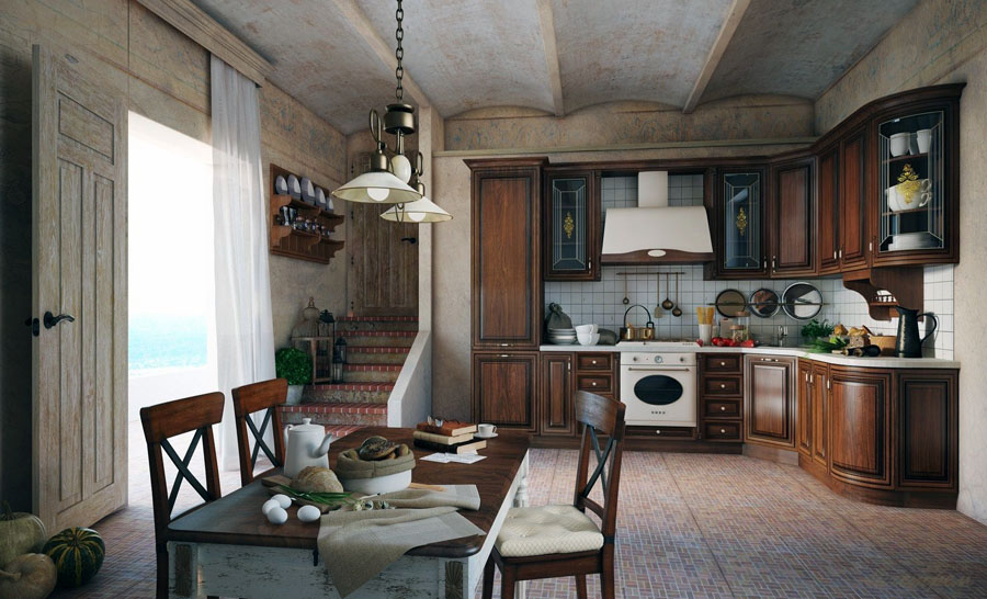 Кутова кухня у великих приміщеннях