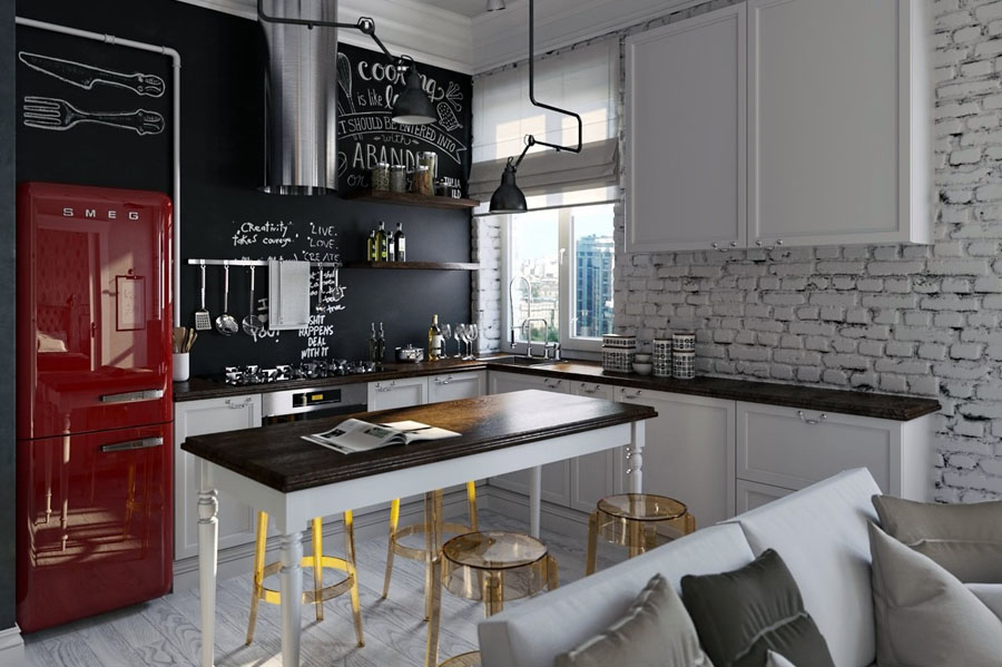 Приклад сучасного холодильника у будинку